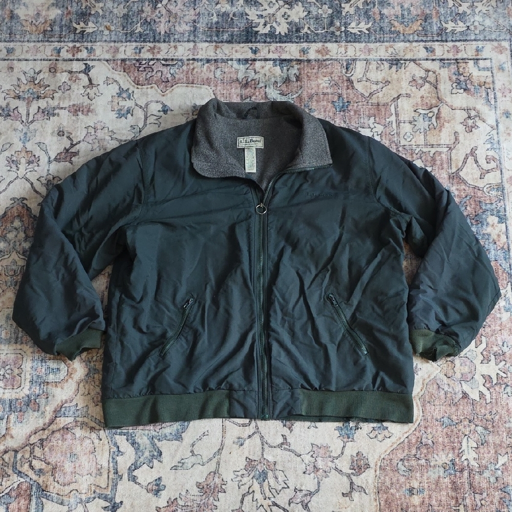 Vintage Mens L.L.Bean Fleece Lined Warm-Up Gorpcore Bomber Jacket Green Sz XXLT